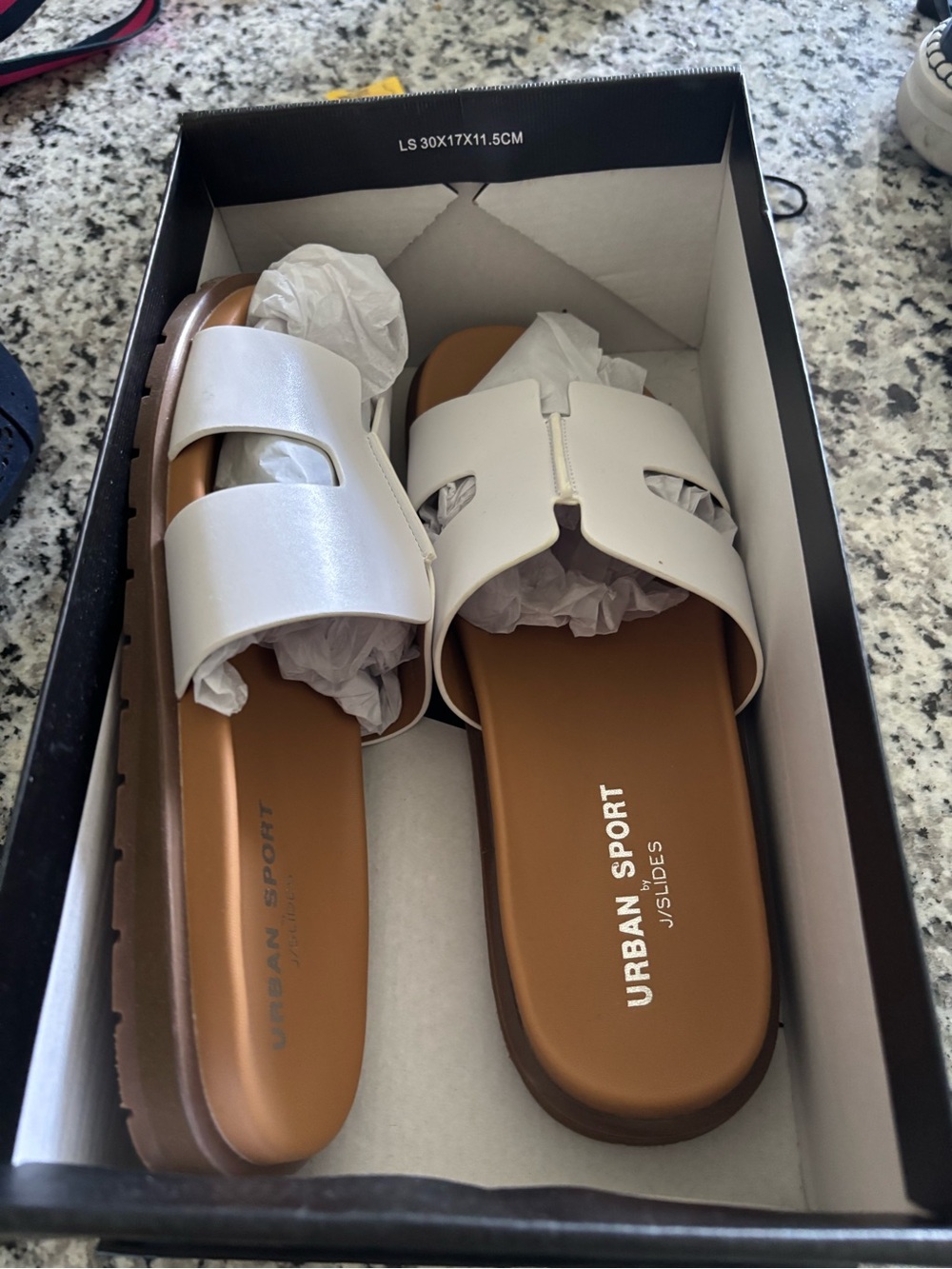 White Slide Sandals for Women
